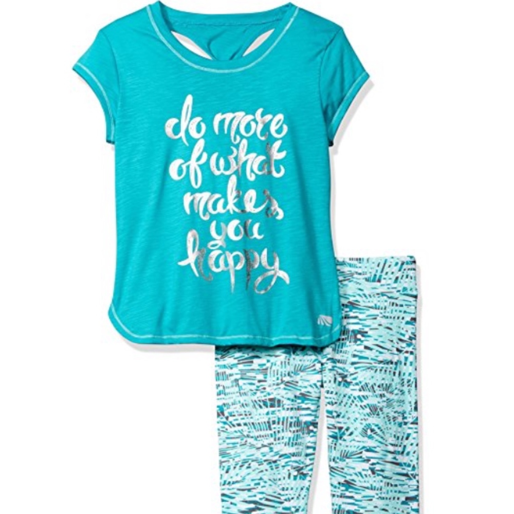 NEW Girls' Active Capri Set with Headband - Picture 3 of 4